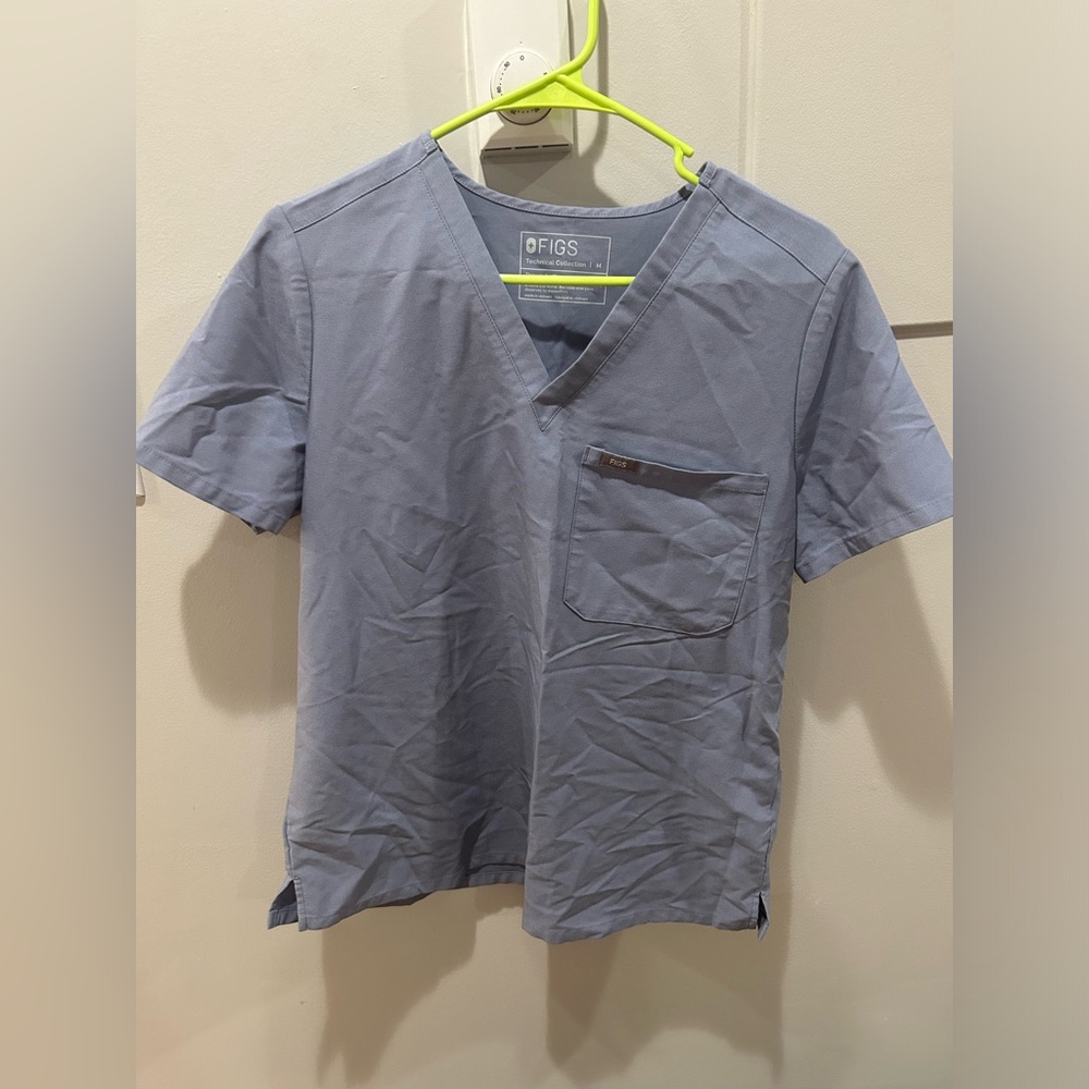 Light Blue Grey M Figs Scrub Shirt - Technical Collection
